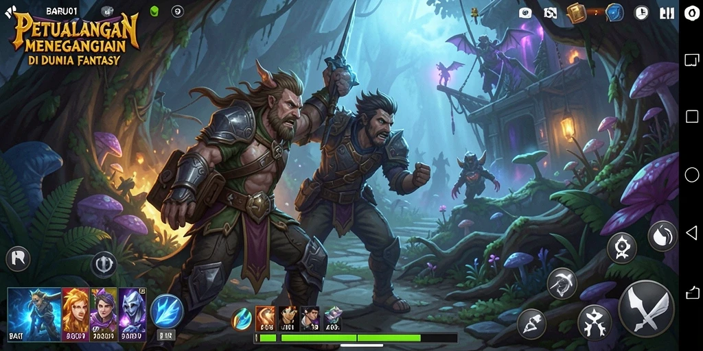 Tampilan gameplay BARU01 dengan dunia petualangan yang menantang.
