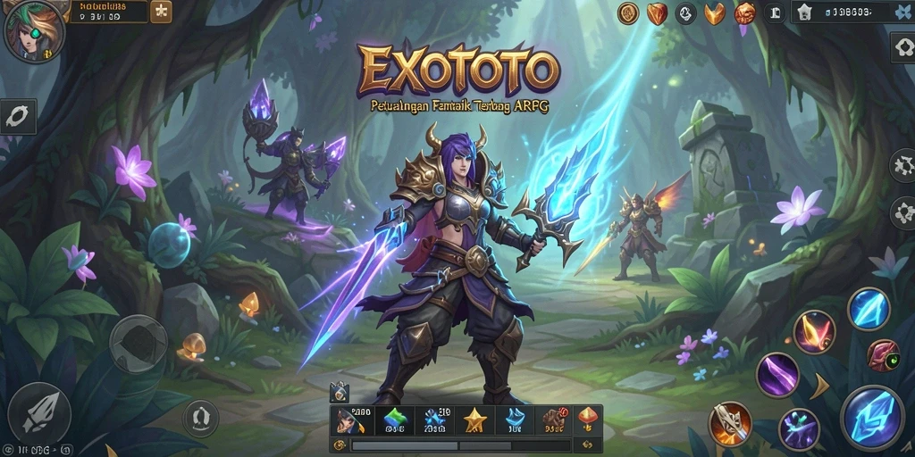 Tampilan gameplay ARPG yang seru dan penuh aksi di EXOTOTO.