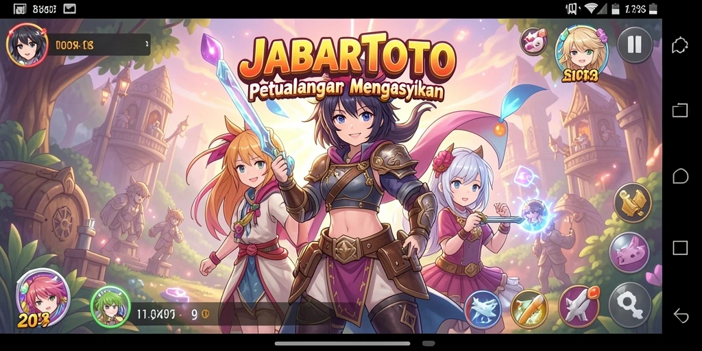 Screenshot gameplay JABARTOTO menampilkan aksi karakter Anime yang dinamis.