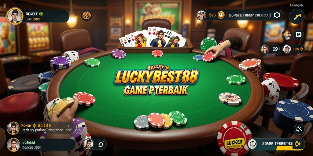Screenshot gameplay seru dari LUCKYBEST88 menunjukkan aksi poker yang mendebarkan.