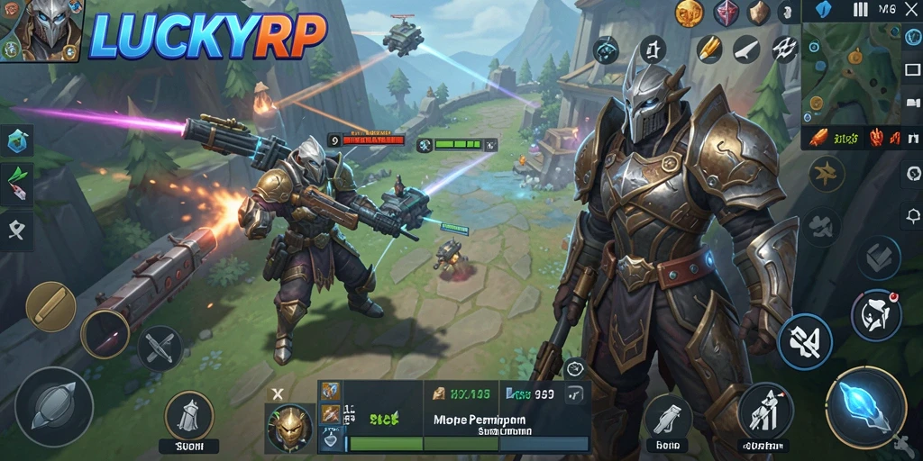 Tampilan gameplay LUCKYRP yang menampilkan strategi pertempuran yang menegangkan.