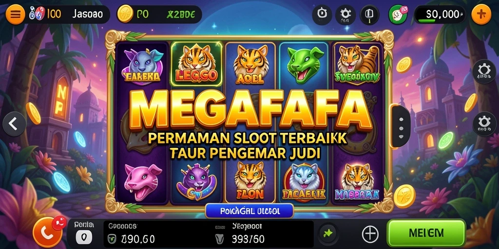 Screenshot gameplay MEGAFAFA dengan tampilan slot yang menawan.