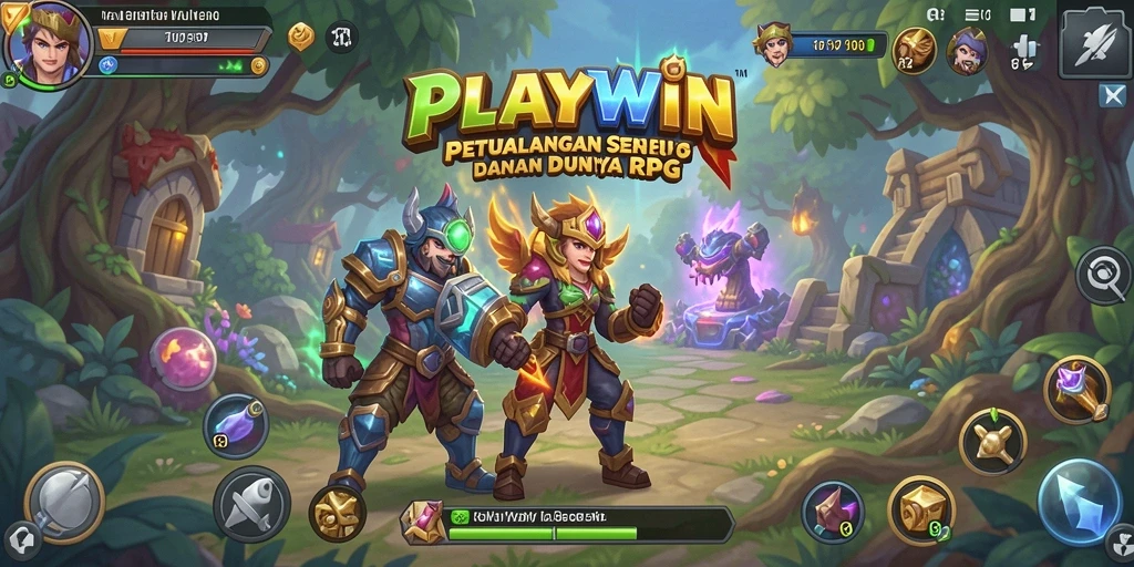Screenshot gameplay RPG yang menampilkan pertarungan epik dan strategi.