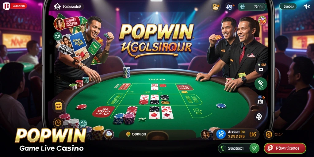 Tampilan gameplay Live Casino yang seru dan interaktif di POPWIN.