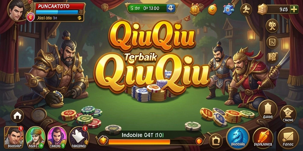 Tampilan gameplay seru PUNCAKTOTO saat bermain QiuQiu.