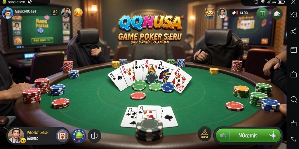 Tampilan gameplay Poker yang seru di QQNUSA.