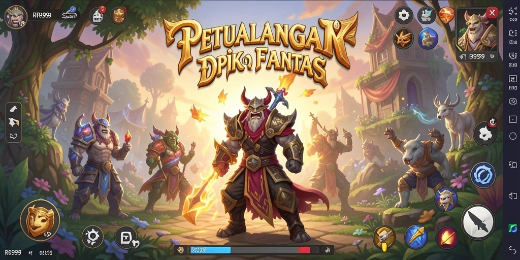 Screenshot gameplay RR999 dengan aksi petualangan fantastis.